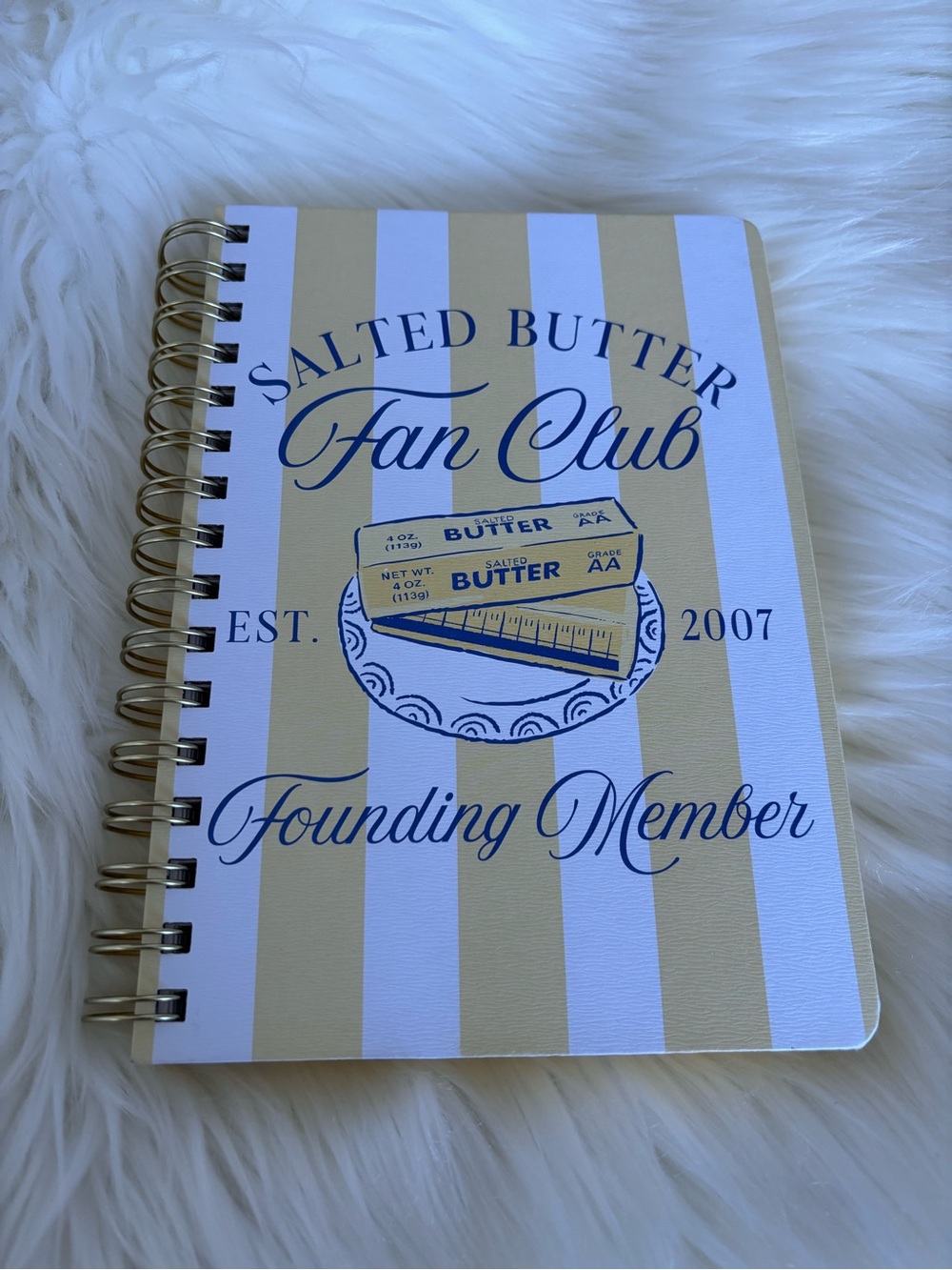 NEW w/ flaws Salted Butter Fan Club Founding Member Notebook - Gold & White